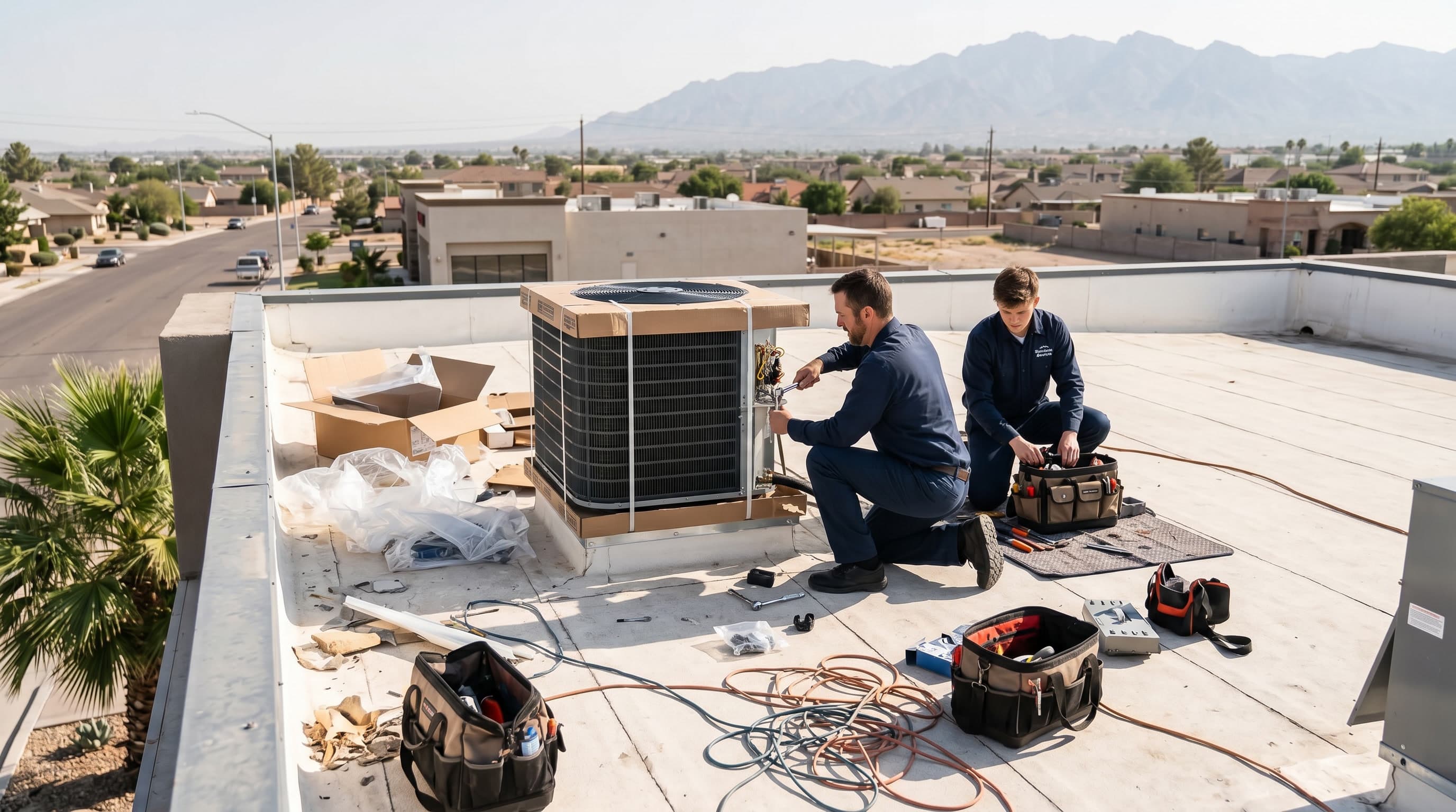 Real photo: completed rooftop unit install